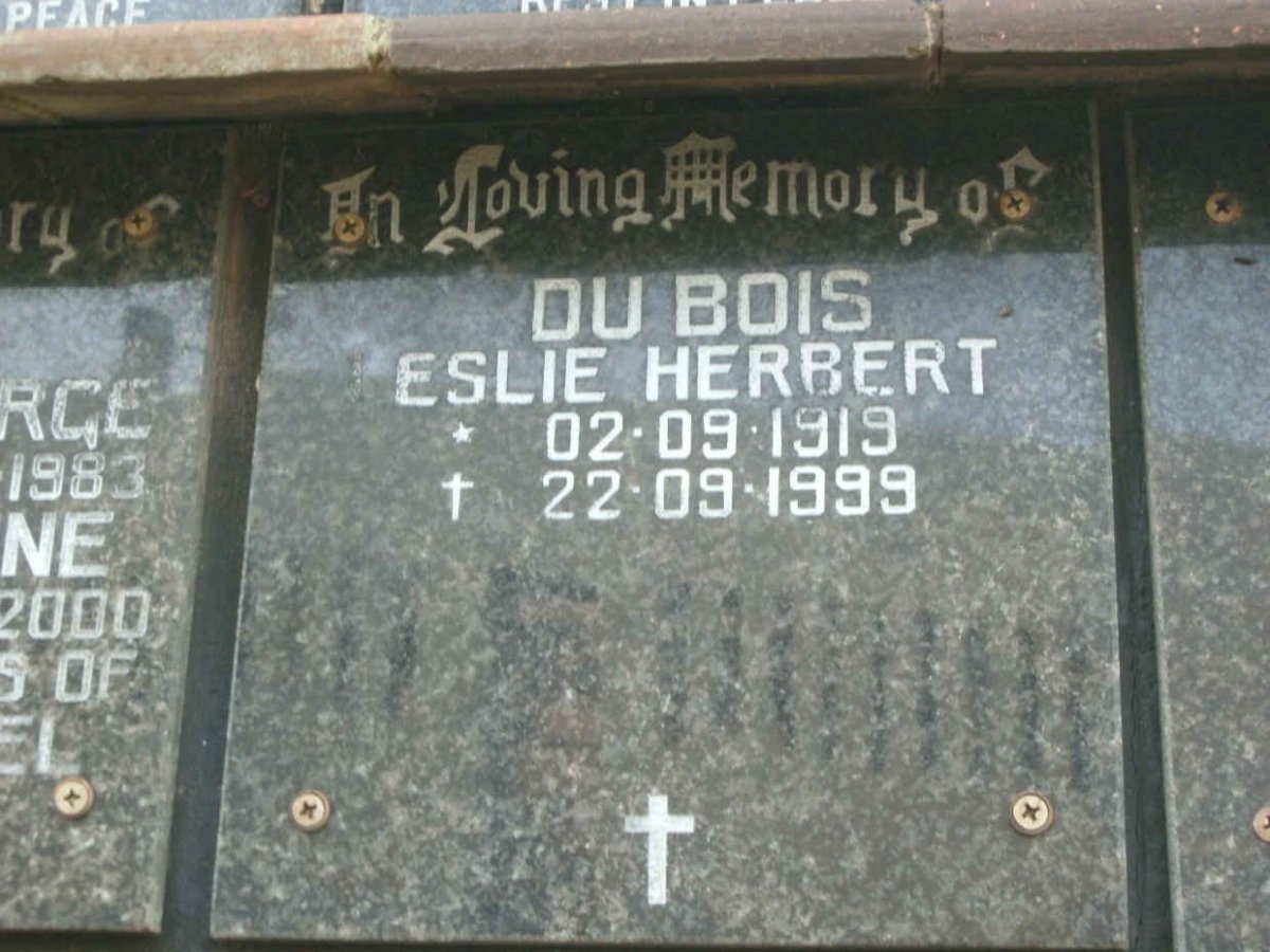 BOIS Leslie Herbert, du 1919-1999