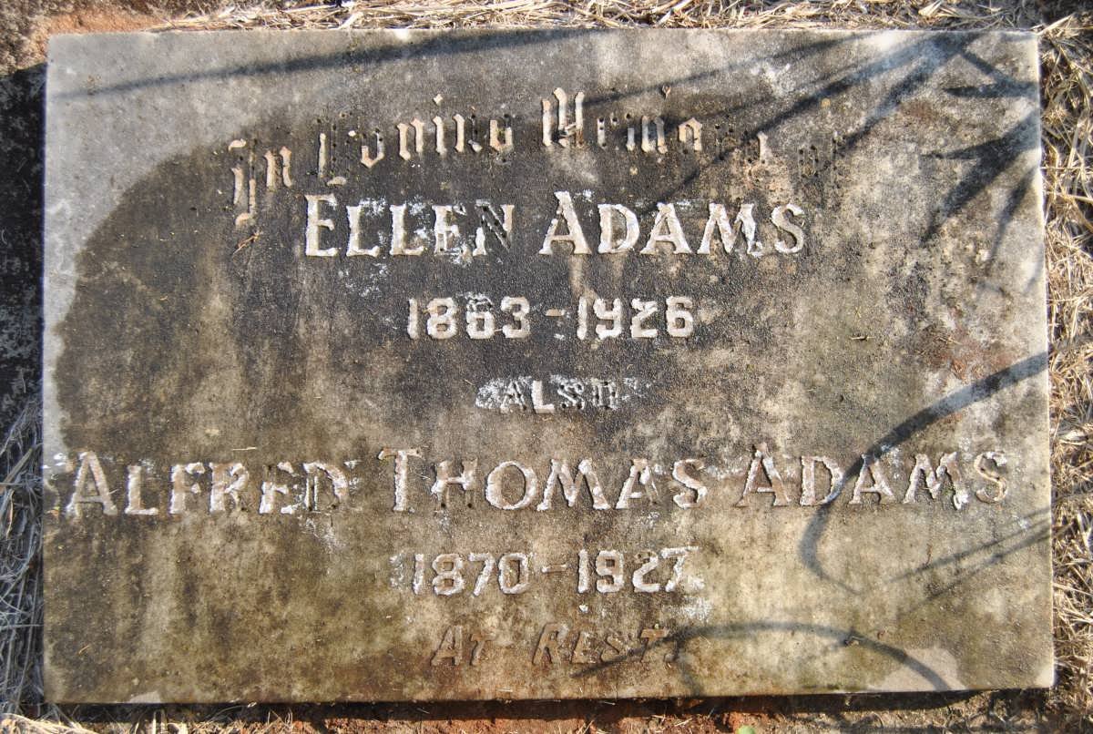 ADAMS Alfred Thomas 1870-1927 &amp; Ellen 1863-1926