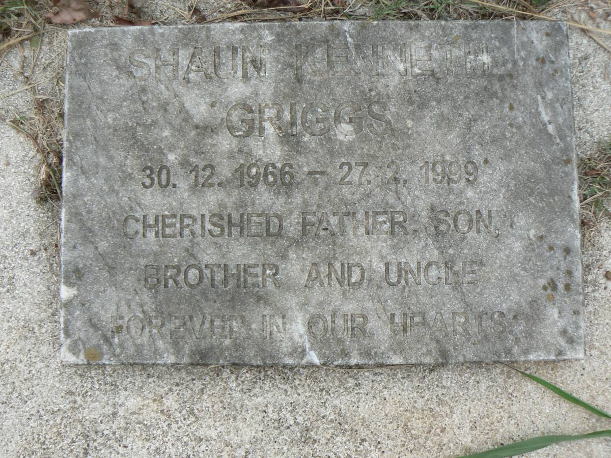 GRIGGS Shaun Kenneth 1966-1999
