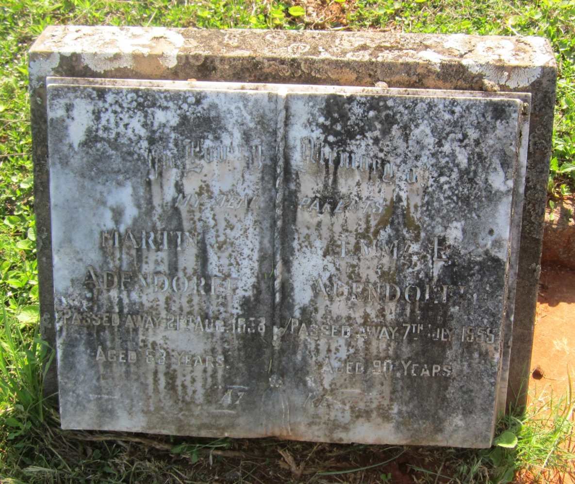ADENDORFF Martin J. -1958 &amp; Emma Edith -1959