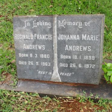 ANDREWS Reginald Francis 1880-1963 &amp; Johanna Marie 1899-1972