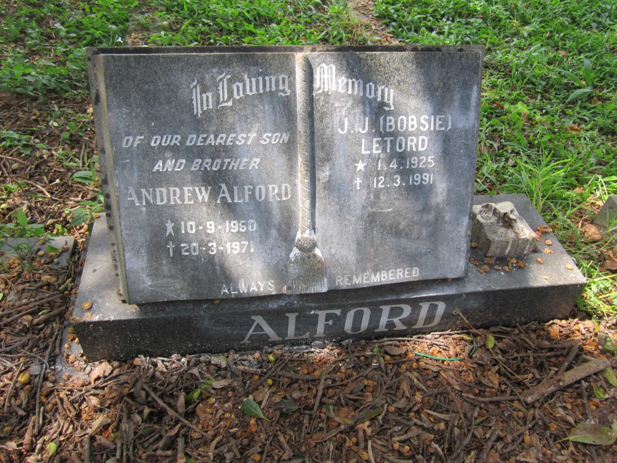 ALFORD Andrew 1950-1971 :: LETORD J.J. 1925-1991