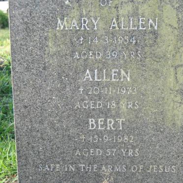 ALLEN Mary -1954 :: ALLEN Allen -1973 :: ALLEN Bert -1982