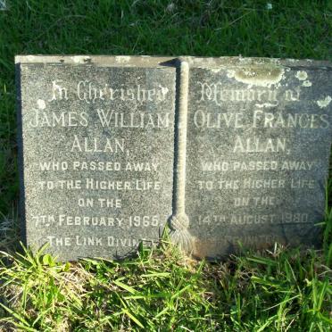 ALLAN James William -1965 &amp; Olive Frances -1980