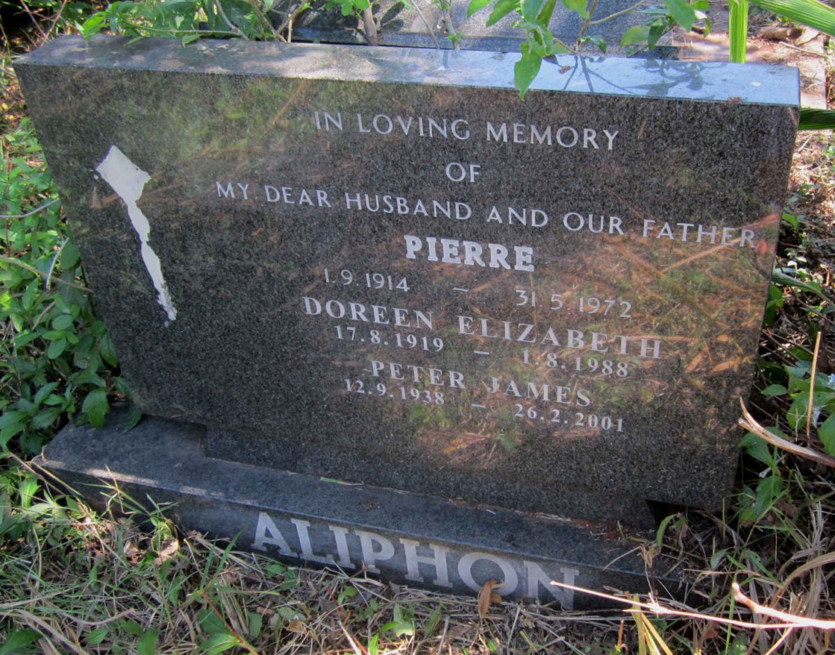 ALIPHON Pierre 1914-1972 &amp; Doreen Elizabeth 1919-1988 :: ALIPHON Peter James 1938-2001