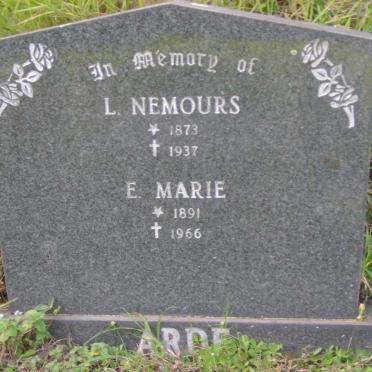ARDE L. Nemours 1873-1937 &amp; E. Marie 1891-1966