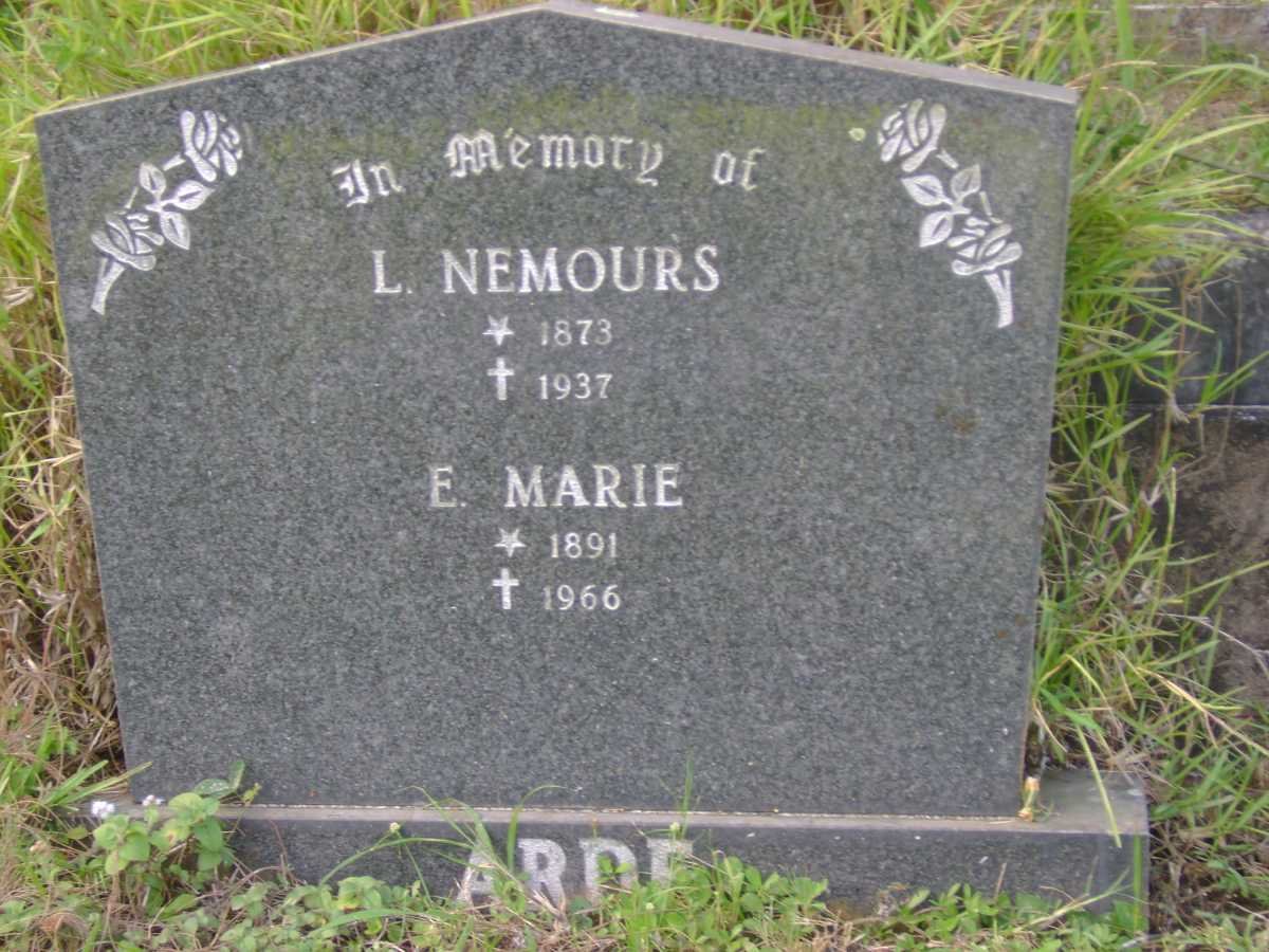 ARDE L. Nemours 1873-1937 &amp; E. Marie 1891-1966