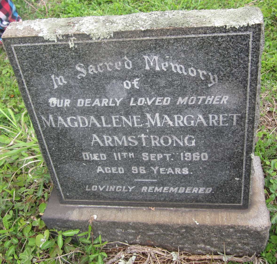 ARMSTRONG Magdalene Margaret -1960