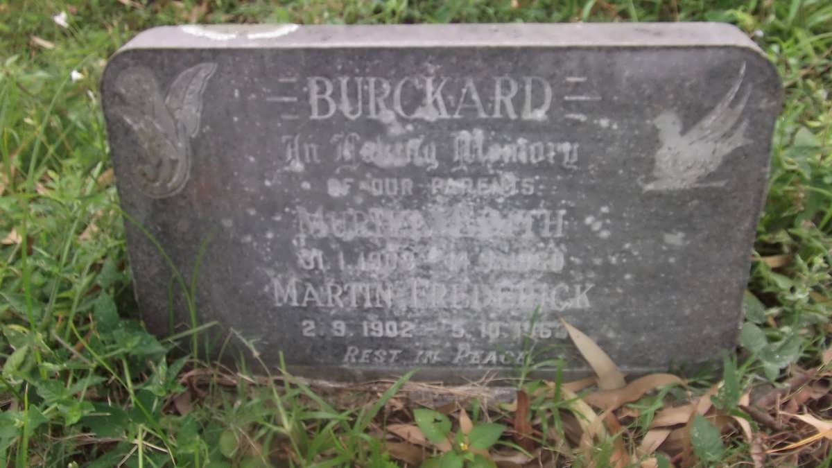 BURCKARD Martin Frederick 1902-1963 &amp; Muriel Edith 1908-1960