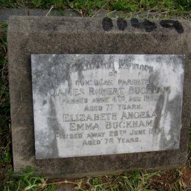 BUCKHAM James Robert -1956 &amp; Elizabeth Angela Emma -1964