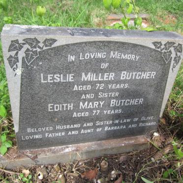 BUTCHER Leslie Miller -1972 :: BUTCHER Edith Mary -1972