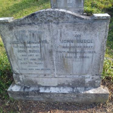 BUDGE John -1934 &amp; Jessie Sinclair -1931 