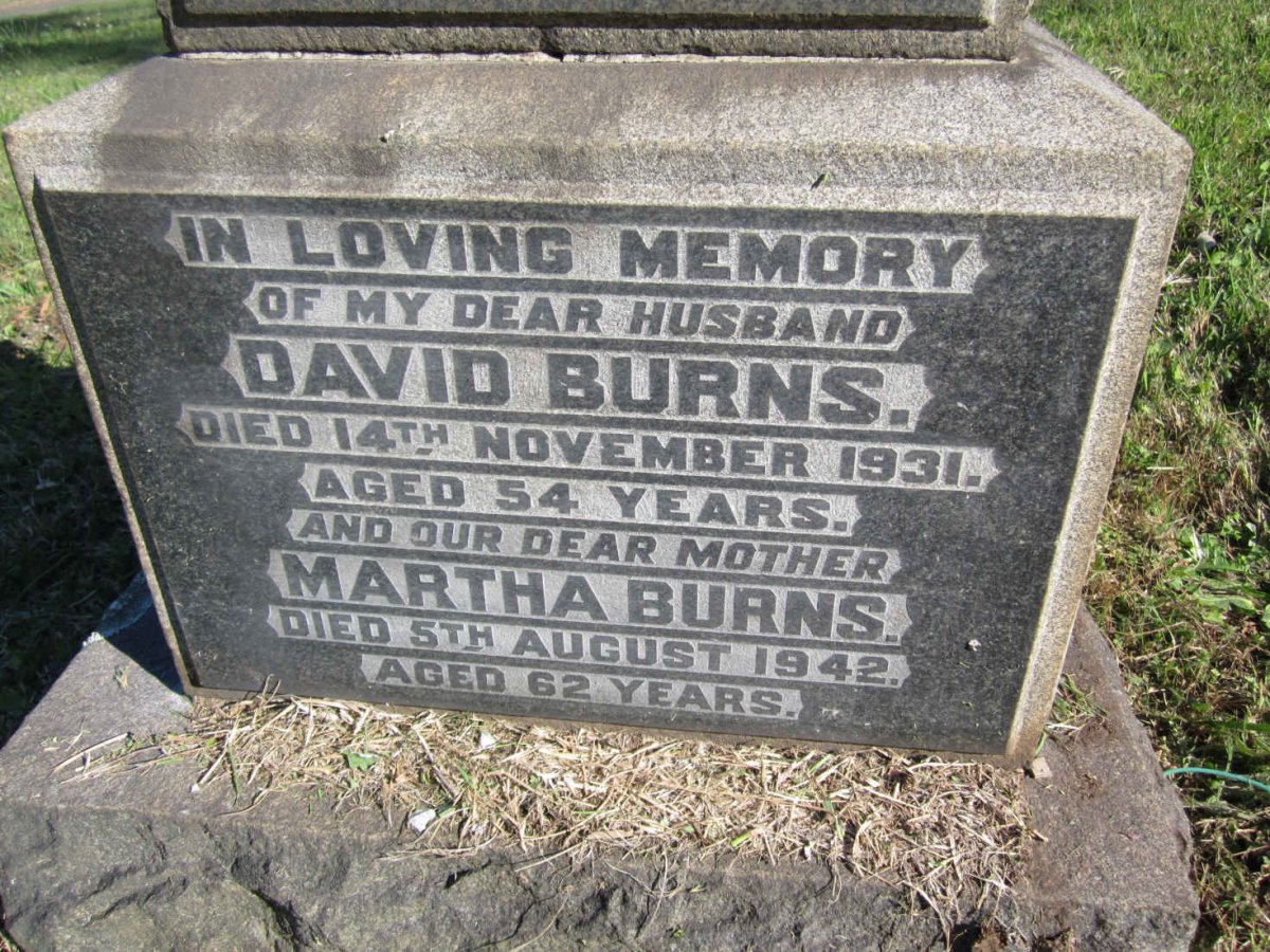 BURNS David -1931 &amp; Martha -1942