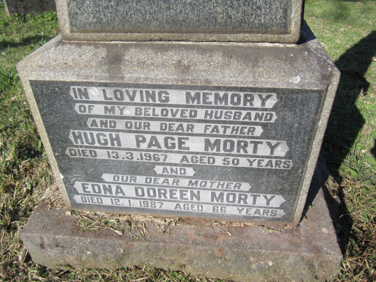 MORTY Hugh Page -1967 &amp; Edna Doreen -1987