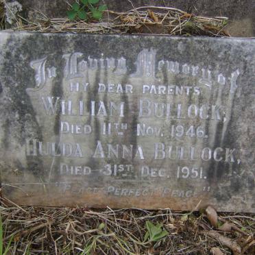 BULLOCK William -1946 &amp; Hulda Anna -1951