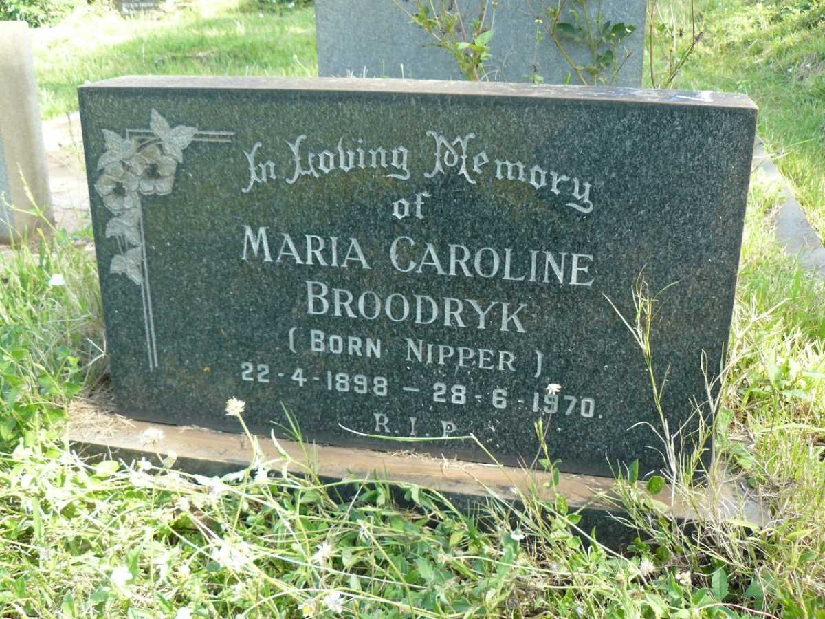BROODRYK Maria Caroline nee NIPPER 1898-1970