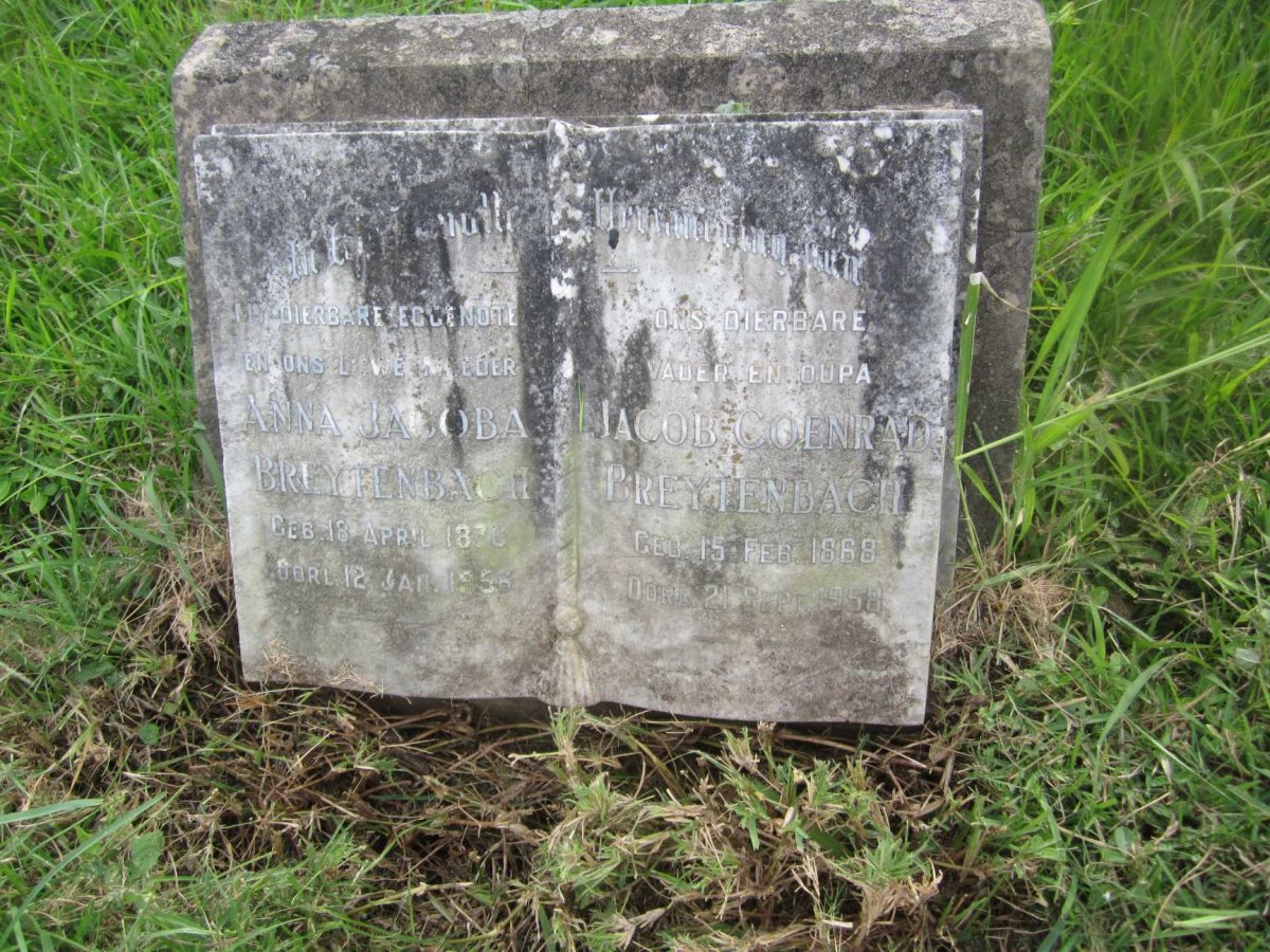 BREYTENBACH Jacob Coenrad 1868-1958 &amp; Anna Jacoba 1878-1956