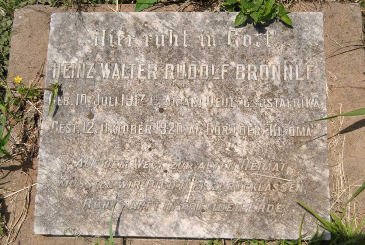 BRONNLE Heinz Walter Rudolf 1917-1920