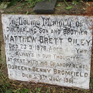 BROMFIELD Benny -1961 &amp; Doreen -1961 :: RILEY Matthew Brett -1976