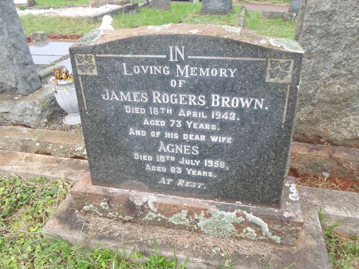 BROWN James Rogers -194? &amp; Agnes -1958
