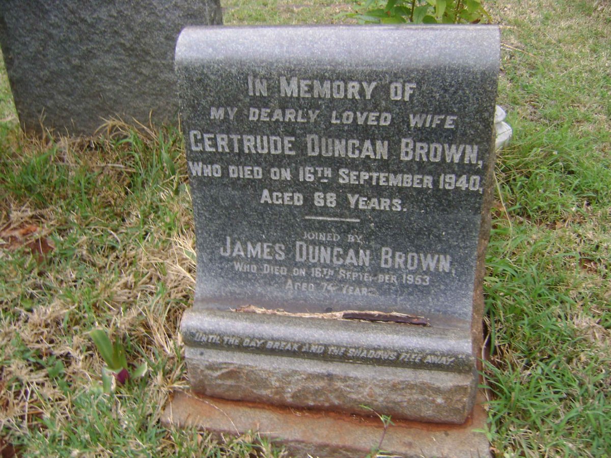 BROWN James, DUNCAN -1953 &amp; Gertrude -1940