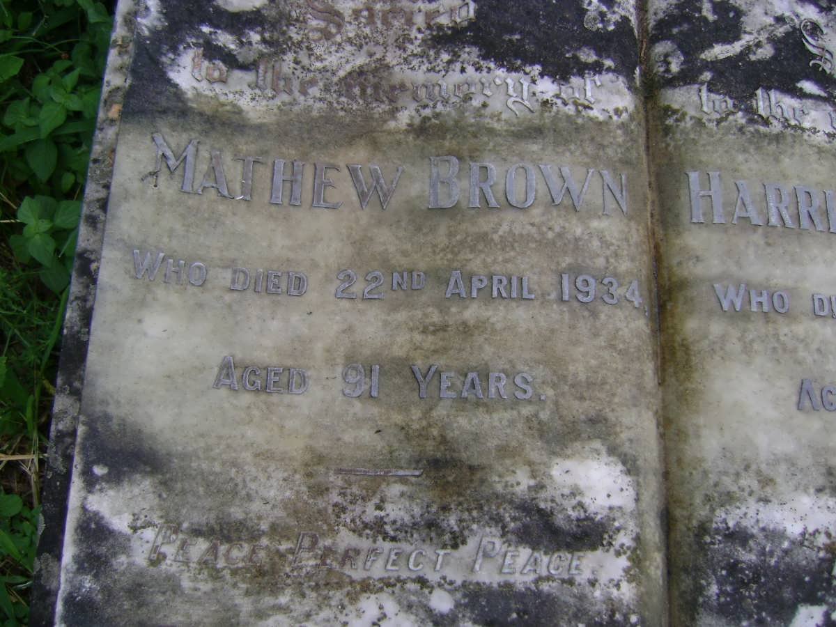 BROWN Mathew -1934 &amp; Harriet -1934