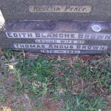BROWN Thomas Angus 1870-1923 &amp; Edith Blanche 1872-1951 :: BROWN Harold Angus 1895-1916
