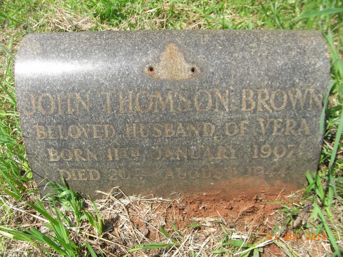 BROWN John -1945 &amp; Susan A. -1924 :: BROWN John Thomson 1907-1944
