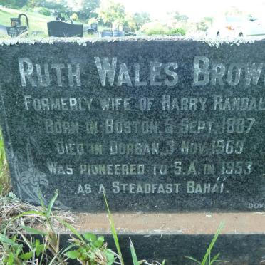 BROWN Ruth Wales 1887-1969