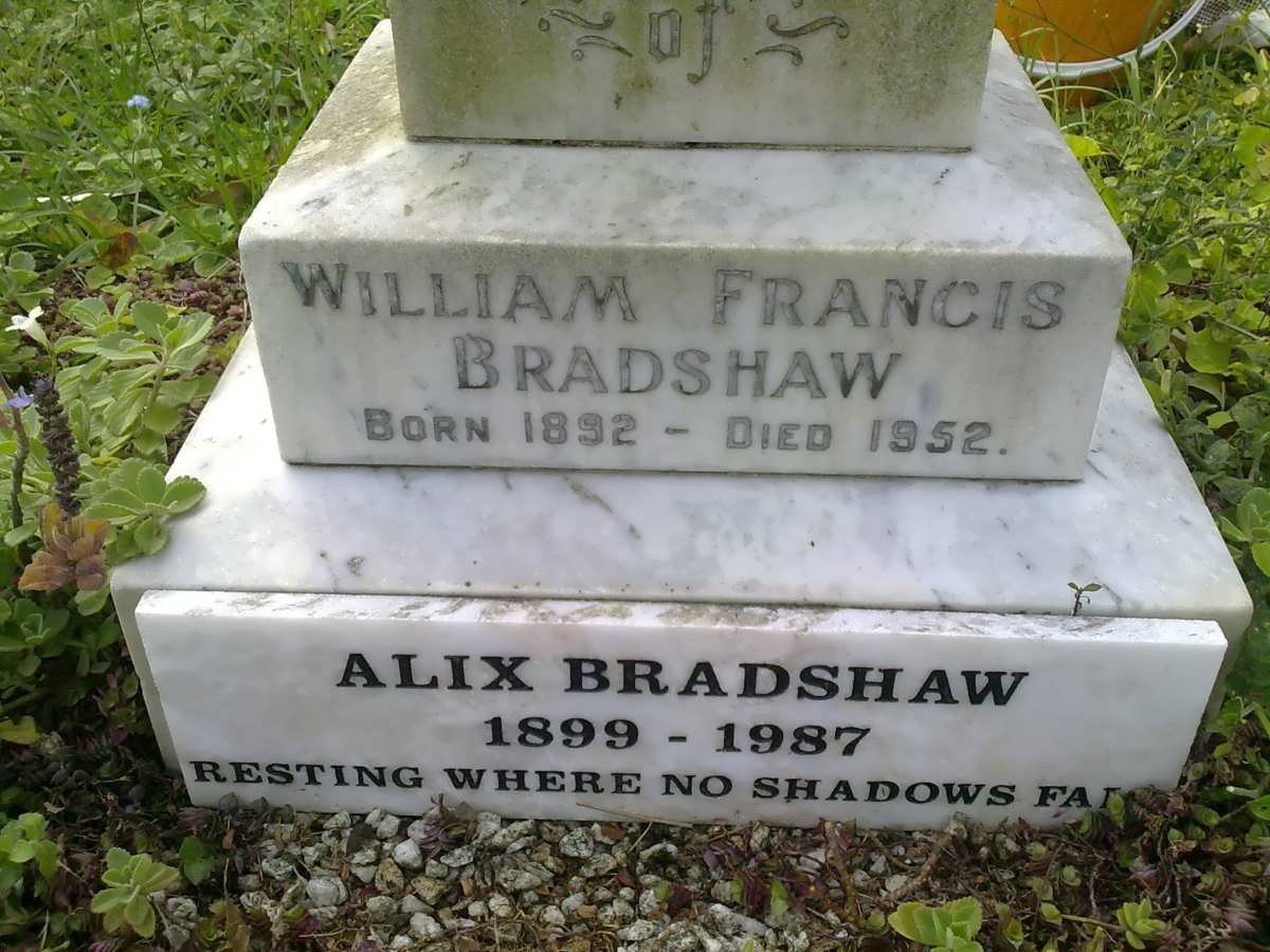 BRADSHAW William Francis 1892-1952 :: BRADSHAW Alix 1899-1987