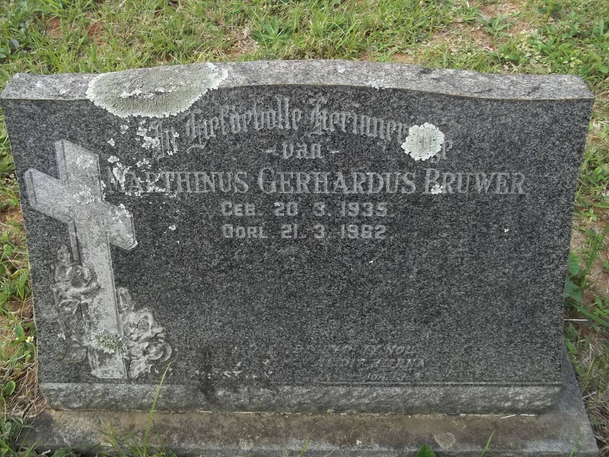 BRUWER Marthinus Gerhardus 1935-1962