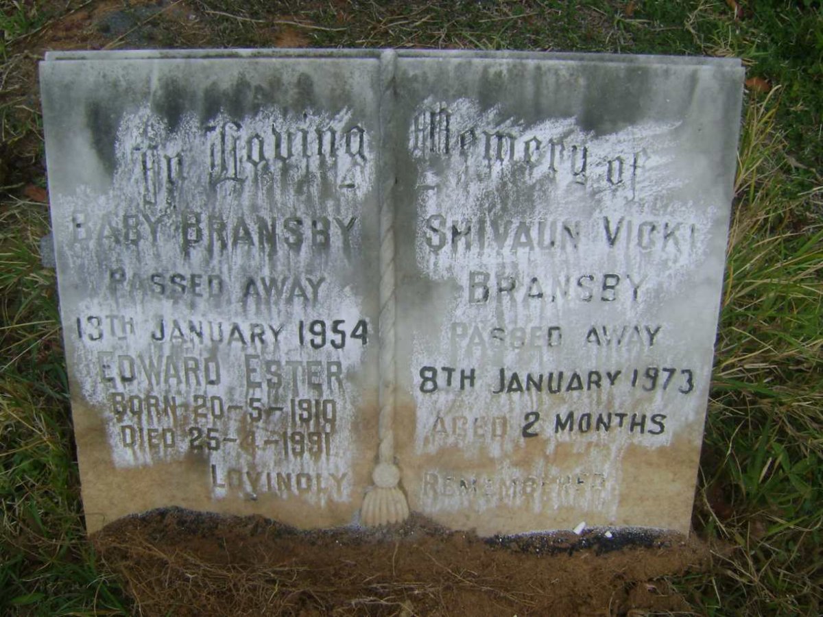 BRANSBY Edward Ester 1910-1991 :: BRANSBY Baby -1954 :: BRANSBY Shivaun Vicki -1973