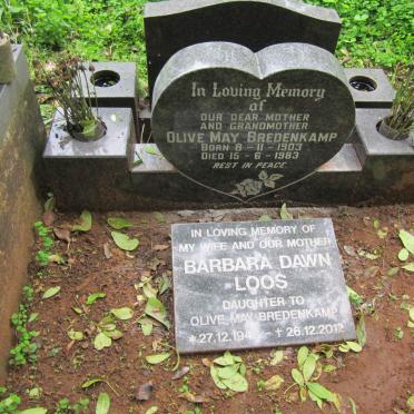 BREDENKAMP Olive May 1903-1983 :: LOOS Barbara Dawn 1943-2012