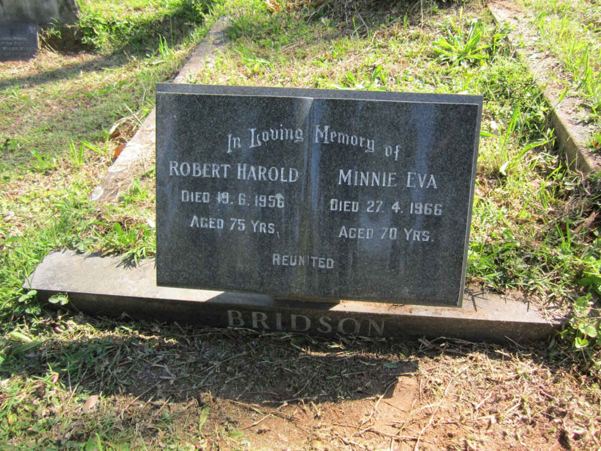 BRIDSON Robert Harold -1956 :: BRIDSON Minnie Eva -1966