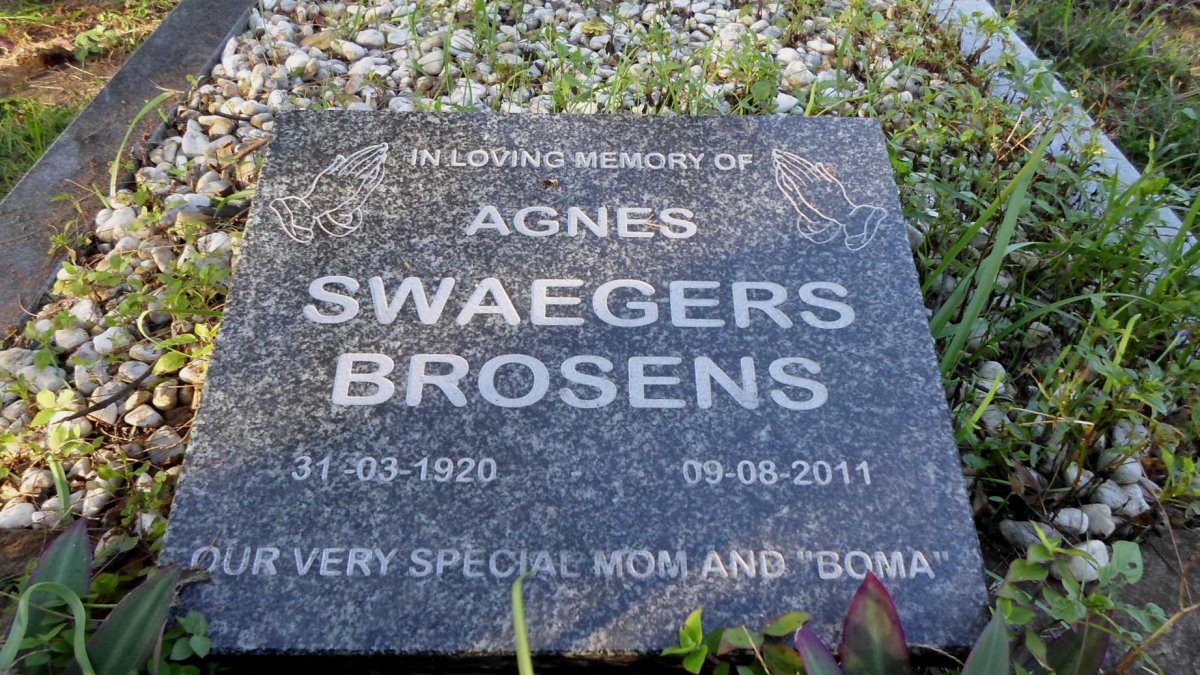 BROSENS Agnes SWAEGERS 1920-2011