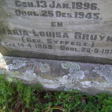 BRUYNS Hendrik Fredrik 1896-1945 &amp; Maria Louisa SYFFERT 1909-1975