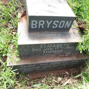BRYSON Thomas -1942 &amp; Elizabeth -1940 :: BRYSON William -1968 &amp; Eliza -1965