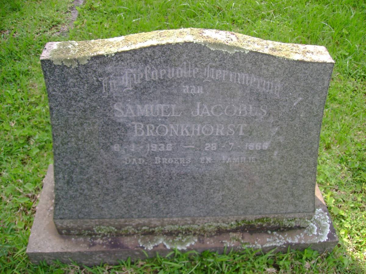 BRONKHORST Samuel Jacobus 1936-1966