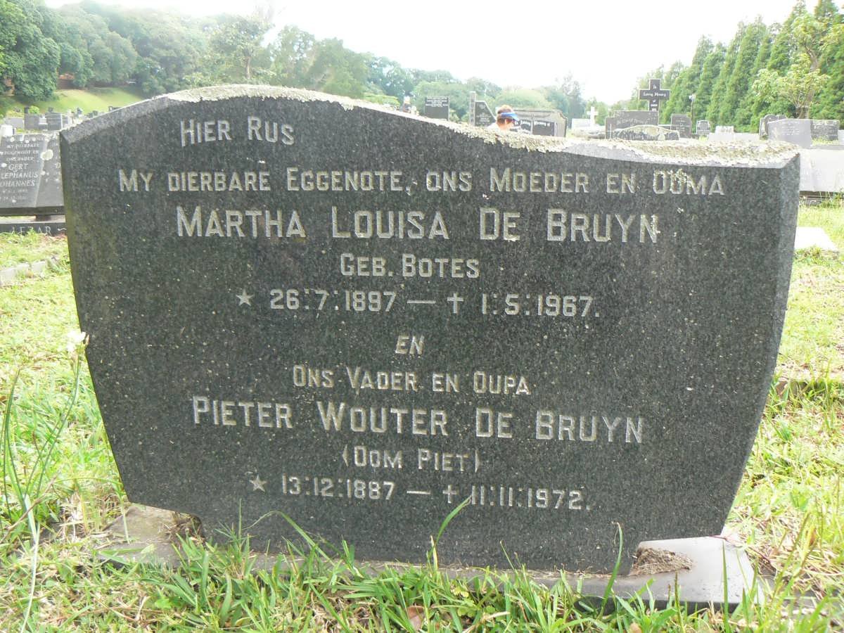 BRUYN Pieter Wouter, de 1887-1972 &amp; Martha Louisa BOTES 1897-1967