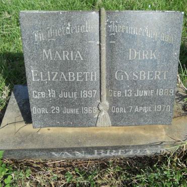 BREDA Dirk Gysbert, van 1889-1970 &amp; Maria Elizabeth 1897-1968