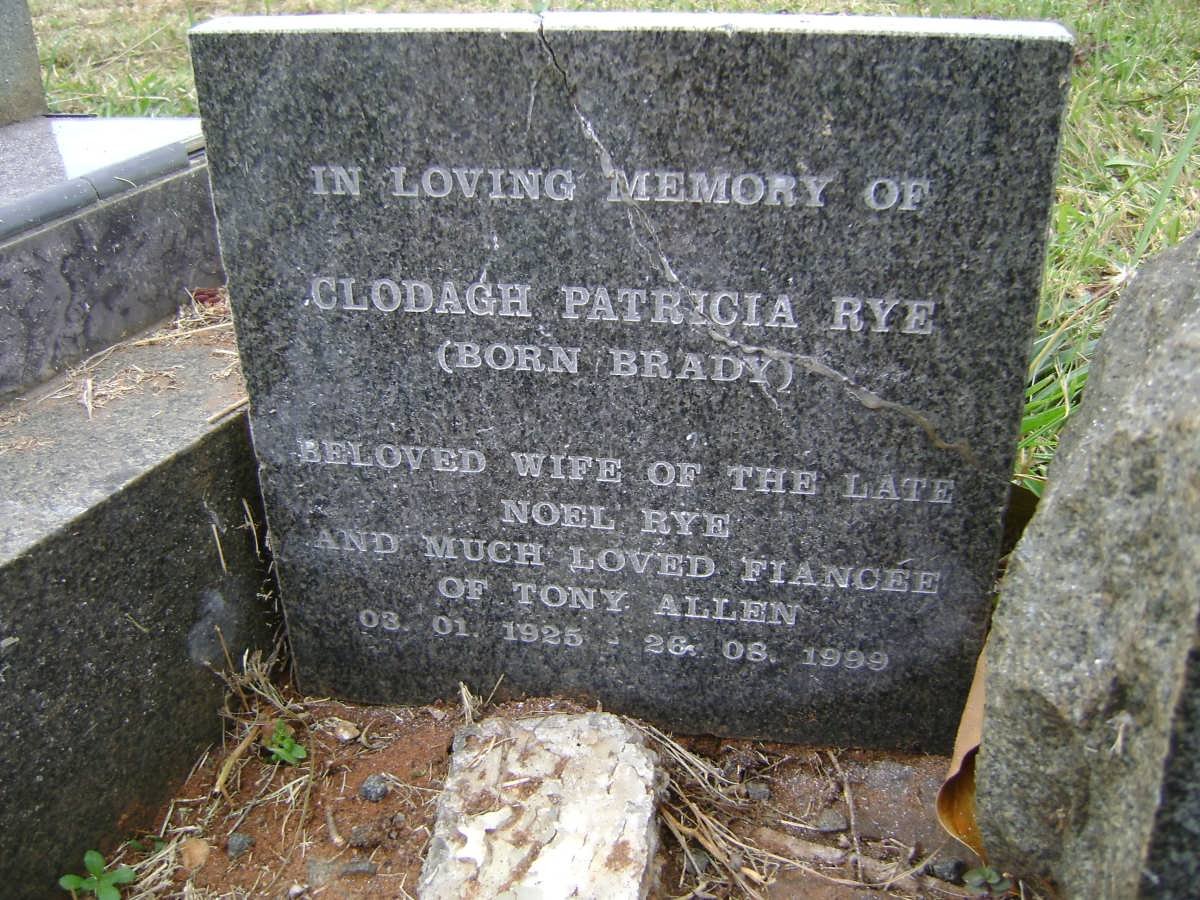RYE Clodagh Patricia nee BRADY 1925-1999
