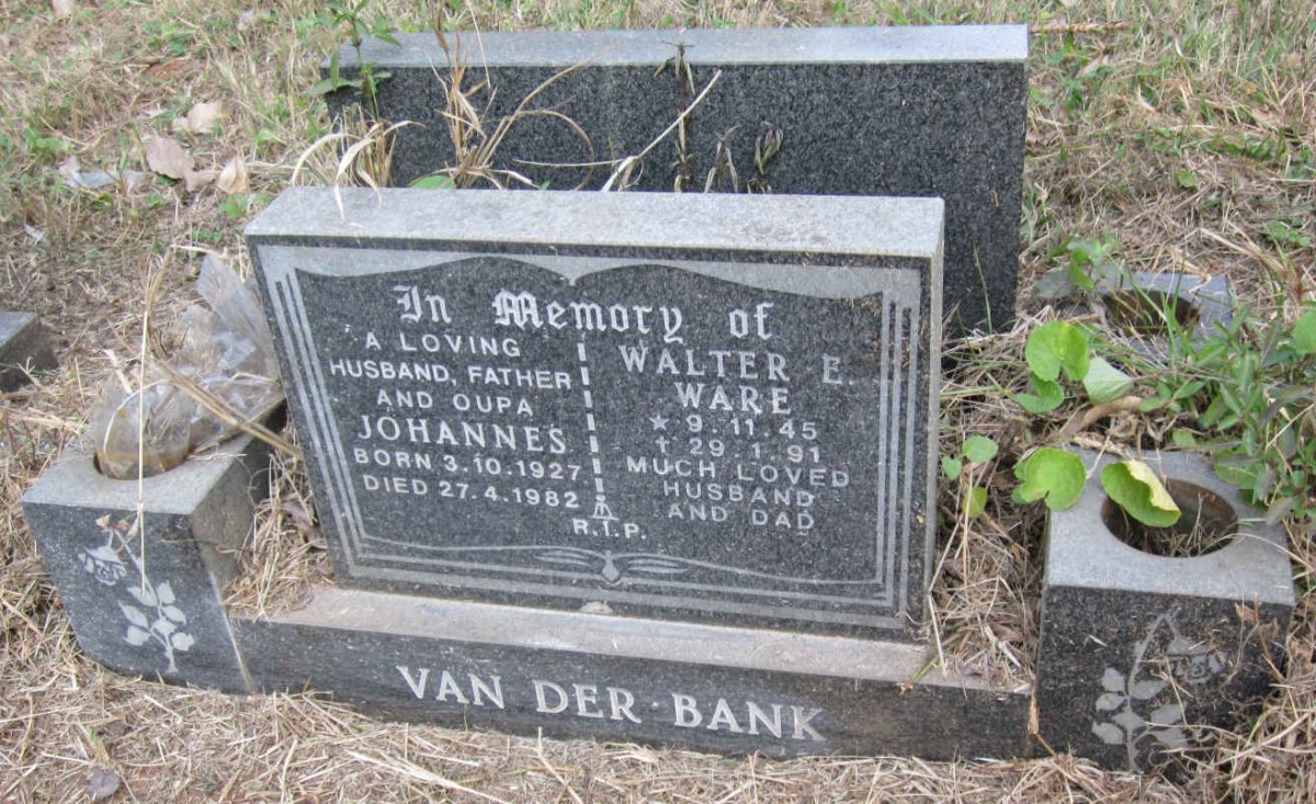 BANK Johannes, van der 1927-1982 :: WARE Walter E. 1945-1991