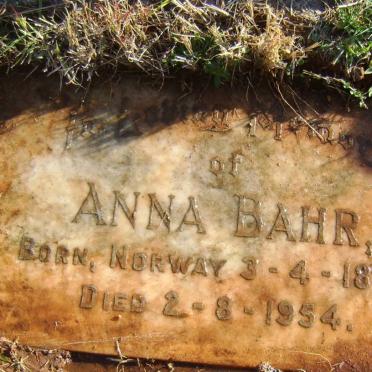 BAHR Anna 1872-1954