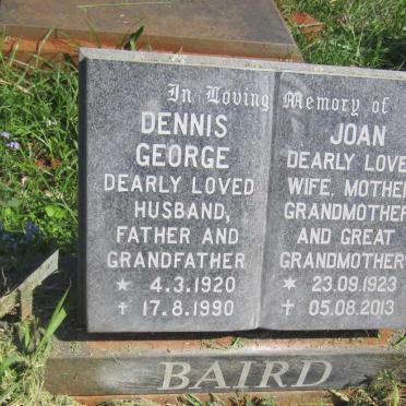BAIRD Dennis George 1920-1990 &amp; Joan 1923-2013