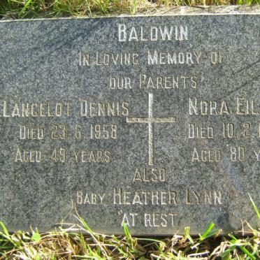 BALDWIN Lancelot Dennis -1958 &amp; Nora Eileen -1993 :: BALDWIN Heather Lynn
