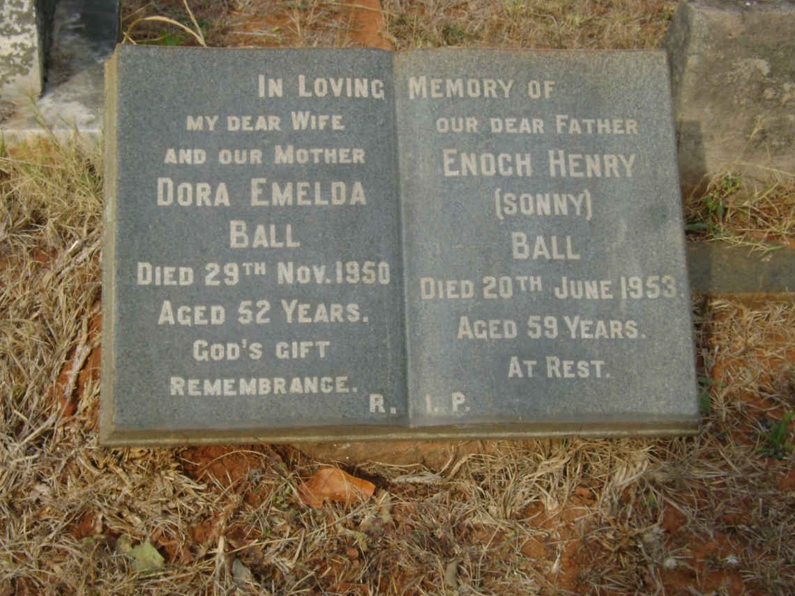 BALL Enoch Henry -1953 &amp; Dora Emelda -1950