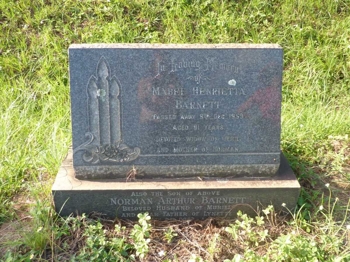 BARNETT Mabel Henrietta -1959 :: BARNETT Norman Arthur