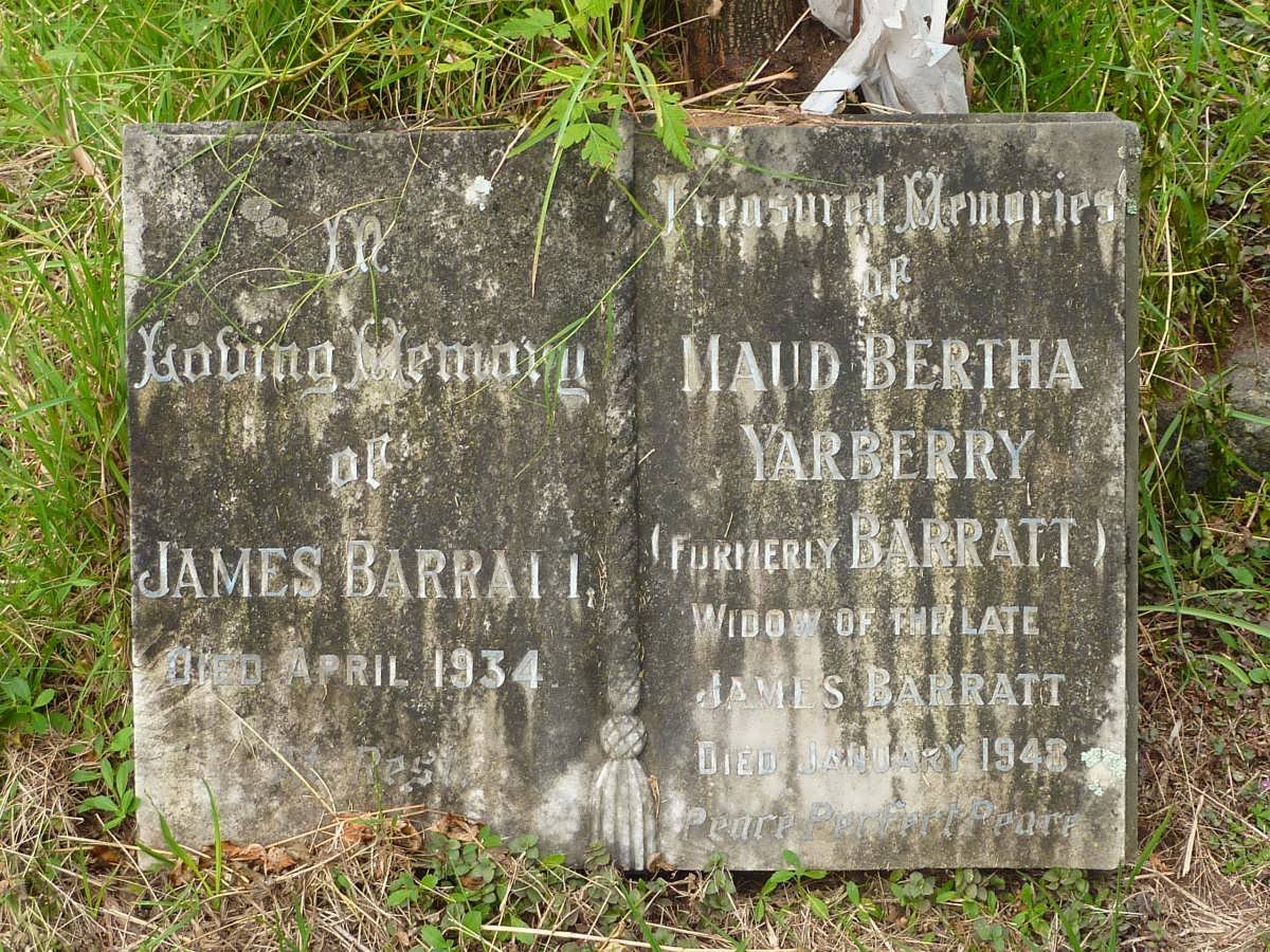 BARRATT James -1934 &amp; Maud Bertha YARBERRY previously BARRATT -1948