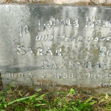 BAXENDALE Robert &amp; Sarah -1958