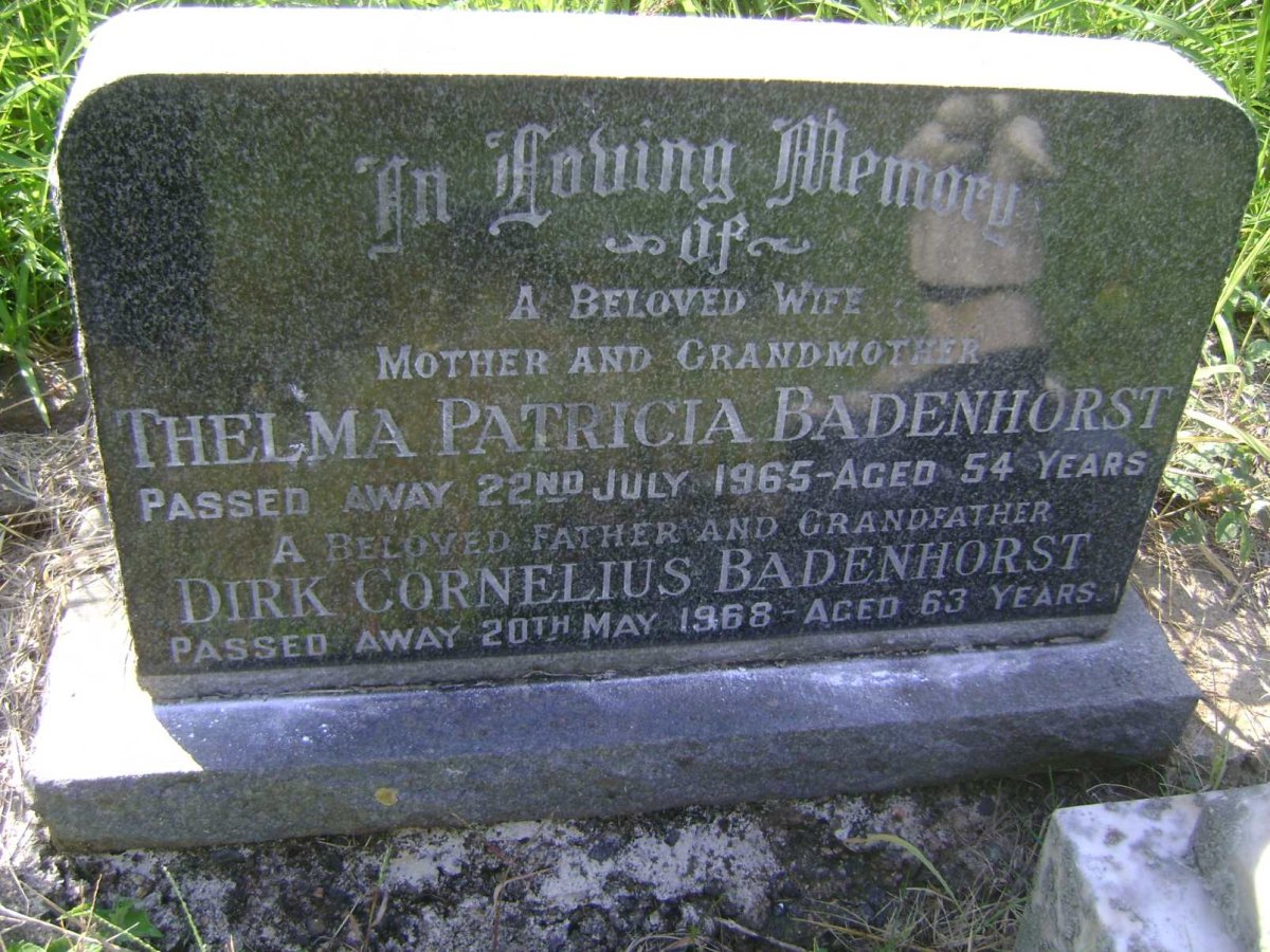 BADENHORST Dirk Cornelius -1968 &amp; Thelma Patricia -1965
